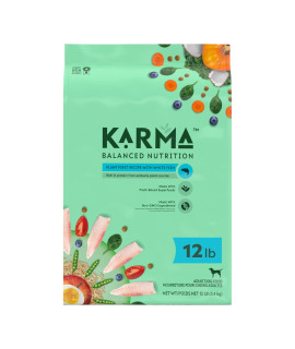 Karma Balanced Nutrition Plant-First Recipe, Adult Natural Dry Dog Food with White Fish, 12 lb Bag