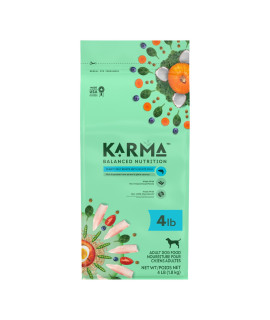 KARMA BALANcED NUTRITION Plant-First Recipe, Adult Natural Dry Dog Food with White Fish, 4 lb Bag