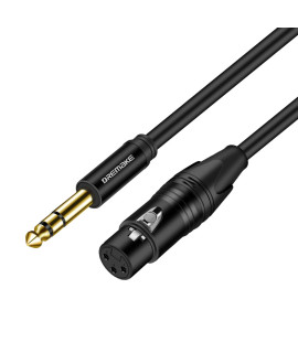 Dremake Trs 14 Inch 635Mm65Mm To Xlr Female Balanced Interconnect Audio Cable, 50Ft 3Pin Xlr To Quarter Inch Mic Cable For Microphone, Mixer, Guitar, Amp, Speakers - Black