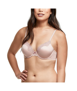Maidenform womens comfy Soft Full coverage Underwire 09404 T Shirt Bra, Sheer Pale Pink W Deep Mauve, 34DD US