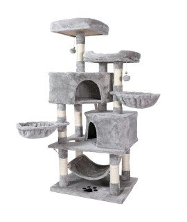 NEGTTE Cat Tree for Indoor Cats- Multi-Level Cat Tree for Big Cats -Cat Condo Big - Cat Climbing Tower-Pet Play House