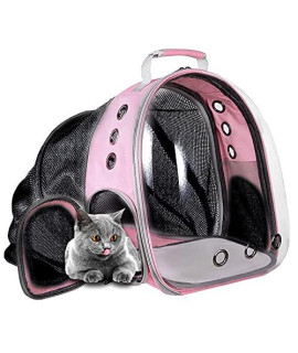 Expandable Pet Backpack Carrier,Vikano Cats & Dogs Expandable Backpack Carrier Up to 20 Lbs,Large Capacity Pet Travel Bags for Hiking, Camping, Travelling (Pink)