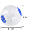 Hamster Ball 6 with Stand Crystal Running Ball for Hamsters Run-About Exercise Fitness Wheels Small Animal Toys Chinchilla Cage Accessories Small Rat Running Ball for Dwarf Hamster(L, Blue E)