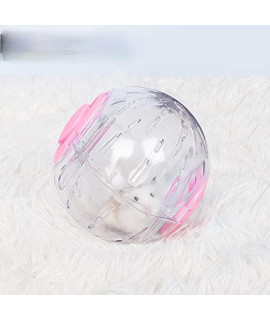 Silent Hamster Ball 12.5cm 4.92inch Running Activity Exercise Ball Toy Transparent Hamster Ball Dog Special Toy Ball Small Animals Cage Accessories Screw Tightening Strong and Durable (S, Pink C)