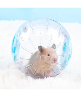 Hamster Ball 4.92 inch Multi-Size Crystal Running Ball for Hamsters Run-About Exercise Fitness Wheels Small Animal Toys Chinchilla Cage Accessories (S, Blue C)
