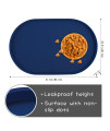 Yacee Silicone Dog Food Mat Waterproof, Easy Clean in Dishwasher, Pet and Cat Mats 1.0 Raised Edges, Placemat Tray to Stop Food Spills and Water Bowl Messes on Floor Large (XX- Large, Navy)