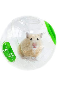 Hamster Ball 4.92 Crystal Running Ball Guinea Pig Exercise Run-About Fitness Wheels Small Animal Toys Cage Accessories (S, Green B)