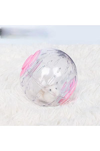 Hamster Ball Silent 15cm 6Inch Exercise Toy Transparent Hamster Ball Small Rat Running Ball for Dwarf HamsterToy Ball Small Animals Cage Accessories (L, Pink C)