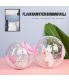 Hamster Ball Silent 15cm 6Inch Exercise Toy Transparent Hamster Ball Small Rat Running Ball for Dwarf HamsterToy Ball Small Animals Cage Accessories (L, Pink C)