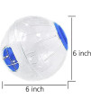 Hamster Ball 6 inch with Stand Crystal Running Ball for Hamsters Run-About Exercise Fitness Wheels Small Animal Toys Chinchilla Cage Accessories Small Rat Running Ball for Dwarf Hamster(L, White E)
