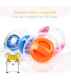 Hamster Ball 6 inch with Stand Crystal Running Ball for Hamsters Run-About Exercise Fitness Wheels Small Animal Toys Chinchilla Cage Accessories Small Rat Running Ball for Dwarf Hamster(L, White E)