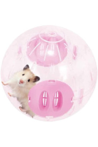Crystal Hamster Ball 5.52inch Small Animal Wheel Cute Exercise Ball Toy Relieves Boredom and Increases Activity Chinchilla Cage Accessories (M, Pink A)