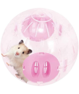 Crystal Hamster Ball 5.52inch Small Animal Wheel Cute Exercise Ball Toy Relieves Boredom and Increases Activity Chinchilla Cage Accessories (M, Pink A)