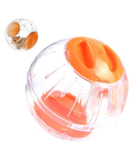 Hamsters Ball Crystal 12cm 4.73Inch Run-About Exercise Fitness Wheels Small Animal Toys Chinchilla Cage Accessories Small Rat Running Ball for Dwarf Hamster (S, Orange B)