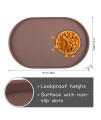 Yacee Silicone Dog Food Mat Waterproof, Easy Clean in Dishwasher, Pet and Cat Mats 0.5 Raised Edges, Placemat Tray to Stop Food Spills and Water Bowl Messes on Floor Large (Small, Brown)
