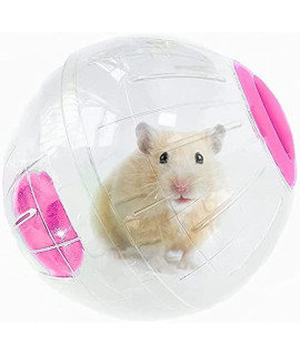 Hamster Running Ball 4.92 Crystal Running Ball for Hamsters, Run-About Exercise Ball,Fitness Wheels. Small Animal Toys. Chinchilla Cage Accessories (S, Pink B)