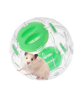 Hamster Ball 5.52 inch Multi-Size Crystal Running Ball for Hamsters Run-About Exercise Fitness Wheels Small Animal Toys Chinchilla Cage Accessories (M, Green A)