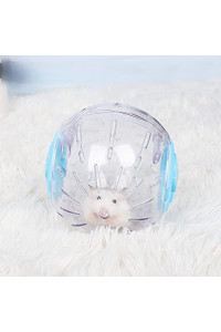 Hamster Ball 6 inch Multi-Size crystal Running Ball for Hamsters Run-About Exercise Fitness Wheels Small Animal Toys chinchilla cage Accessories Running Ball for Dwarf Hamster Pet Toys (L, Blue c)