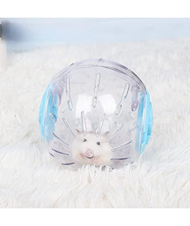 Hamster Ball 6 inch Multi-Size crystal Running Ball for Hamsters Run-About Exercise Fitness Wheels Small Animal Toys chinchilla cage Accessories Running Ball for Dwarf Hamster Pet Toys (L, Blue c)