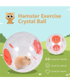 Hamster Ball 6.3 Crystal Running Ball For Hamsters Run-About Exercise Fitness Wheels Small Animal Toys Chinchilla Cage Accessories Running Ball for Dwarf Hamster Pet Toys Fitness Wheels(XL, Orange A)