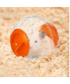 Hamster Exercise Ball 6 inch Transparent Hamster Ball Running Hamster Wheel Cute Exercise Mini Ball for Dwarf Hamsters to Relieves Boredom and Increases Activity Chinchilla Cage (L, Orange B)