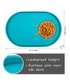 Yacee Silicone Dog Food Mat Waterproof, Easy Clean in Dishwasher, Pet and Cat Mats 0.5 Raised Edges, Placemat Tray to Stop Food Spills and Water Bowl Messes on Floor Large (Small, Teal)