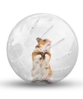 Hamster Ball 4.92inch Crystal Running Ball for Hamsters Run-About Exercise Fitness Wheels Small Animal Toys Chinchilla Cage Accessories (S, White B)