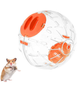 Hamster Ball 4.92 Crystal Running Ball for Hamsters Run-About Exercise Ball Fitness Wheels Small Animal Toys Chinchilla Cage Accessories Small Rat Running Ball for Dwarf Hamster(S, Orange A)