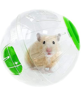 Hamsters Ball 6 Crystal Quiet and Silent Easy to Assemble Small Animal Exercise Wheel Pet Toys Small Rat Running Ball for Dwarf Hamster(L, Green B)