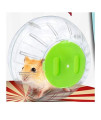 Hamsters Ball 6 Crystal Quiet and Silent Easy to Assemble Small Animal Exercise Wheel Pet Toys Small Rat Running Ball for Dwarf Hamster(L, Green B)