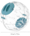 Hamster Exercise Ball 12cm 4.73inch Transparent Hamster Ball Running Hamster Wheel Cute Exercise Mini Ball for Dwarf Hamsters to Relieves Boredom and Increases Activity Chinchilla Cage(S, Blue A)