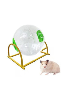 Hamster Ball 6 with Stand Run-About Exercise Ball Fitness Wheels Small Animal Toys chinchilla cage Accessories Running Ball for Dwarf Hamster Pet Toys Fitness Wheels (L, green E)
