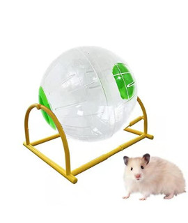 Hamster Ball 6 with Stand Run-About Exercise Ball Fitness Wheels Small Animal Toys chinchilla cage Accessories Running Ball for Dwarf Hamster Pet Toys Fitness Wheels (L, green E)