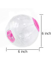 Hamster Ball 6 inch Pink Hamster Exercise Ball with Stand Rat Running Ball for Dwarf Hamster Small Pet Toys Fitness Wheels Cage Accessories (L, Pink E)