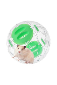 Hamster Ball 4.92 inch Crystal Running Ball for Hamsters Run-About Exercise Fitness Wheels Small Animal Toys Chinchilla Cage Accessories (S, Green A)