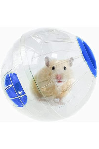 Hamster Running Ball 6 Crystal Running Ball for Hamsters Run-About Exercise Ball Fitness Wheels Small Animal Toys Chinchilla Cage Accessories (L, Blue B)