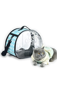 NFTIGB pet Clear Carrier, cat Carrier, Dog Carrier, pet Carrier Airline Certified, Dog Soft Shell Carrier for Small Dogs, Cats, Rabbits Travel, Camping, Walking, Outdoor use, max 15 lbs, Blue