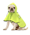 Ezierfy Waterproof Reflective Dog Raincoats - Adjustable Hooded Dog Rain Jacket Rain Coat, Lightweight Dog Slicker Poncho (Neon Green, Medium)