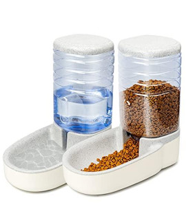 YMINA Automatic Pet Water Dispenser Gravity Food Feeder and Waterer Set Food and Water Dispenser Travel Supply Feeder for Dogs Cats Animals