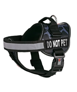 Dogline Unimax Dog Harness Vest with Do Not Pet Patches Reflective No-Pull, Adjustable Straps, Breathable Neoprene for Medical, Service, Identification and Training Dogs Girth 15 to 19" Giraffe Gray