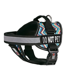 Dogline Unimax Dog Harness Vest with Do Not Pet Patches Reflective No-Pull, Adjustable Straps, Breathable Neoprene for Medical, Service, Identification and Training Dogs Girth 18 to 25" Aztec