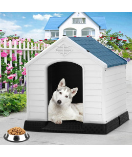 Dog House Outdoor Doghouse for Small Dog House All Weather Plastic Dog House Puppy Shelter with Base Support for Winter Durable Pet House