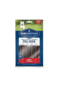 Barkworthies Plain Collagen Stick Dog Treats, 6-Inch, 8-Count