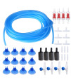 ALEgI 25 Feet 316 Inch Standard Airline Tubing with Air Stones, check Valves, control Valve and connectors Air Pump Accessories Kit (Blue)