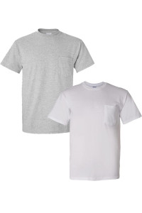 Gildan Mens Dryblend Workwear T-Shirts With Pocket, 2-Pack