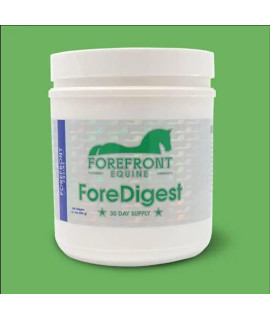 Horse Digestive Supplement - Support Equine Gut - Intestinal & Gastric Function - Convenient & Easy - No Measuring Required - ForeFront Equine - ForeDigest - 19 Grams a Serving - 30 Packets/Servings