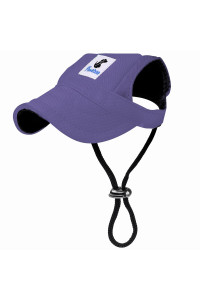 Pawaboo Dog Baseball cap, Adjustable Dog Outdoor Sport Sun Protection Baseball Hat cap Visor Sunbonnet Outfit with Ear Holes for Puppy Small Dogs, Large, Purple