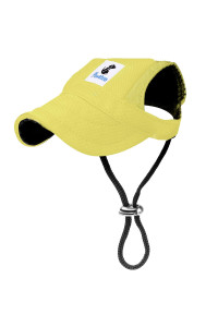 Pawaboo Dog Baseball Cap, Adjustable Dog Outdoor Sport Sun Protection Baseball Hat Cap Visor Sunbonnet Outfit with Ear Holes for Puppy Small Dogs, XL, Yellow