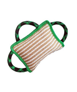 Durable Jute Dog Bite Pillow ,Durable Hard Jute Fabric,Suitable for Medium to Large Dogs,Dog Bite Tug Toy,K9,Dog Bite Wedge,Dog Toys,Dog Bite Sleeves (Green)
