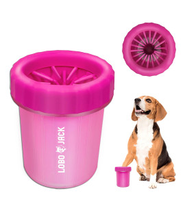 Dog Paw cleaner, Portable Pet cleaning 360A Silicone Washer cup, for Small and Medium Breed cats and Dogs (Pink)